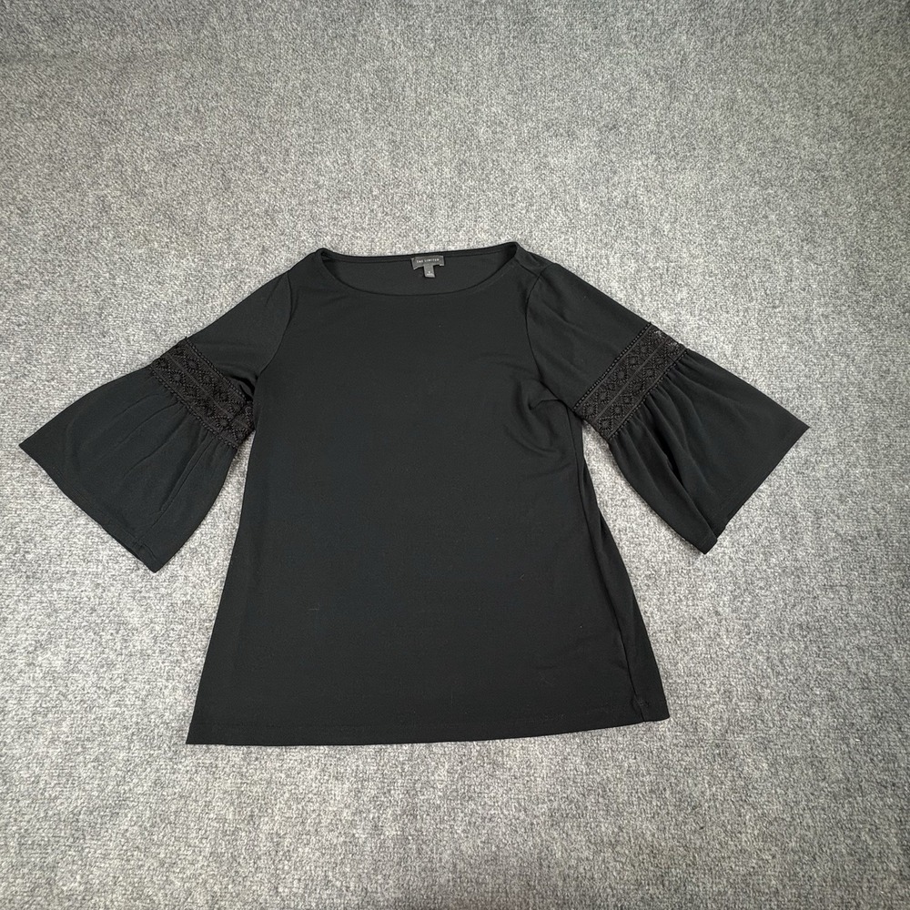 The Limited Top Womens‎ S Black Bell Sleeve Lace Boho Whimsigoth Witchy Festival